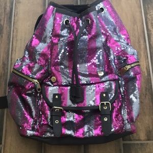 Juicy Couture Bags - Juicy Couture Pink Stripe Sequin Backpack NWT Juicy Couture Bags - Juicy Couture Pink Stripe Sequin Backpack NWT